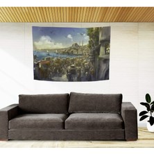 Vision Novas Nostaljik Istanbul Özel Kadife Duvar Örtüsü Duvar Halısı Tapestry