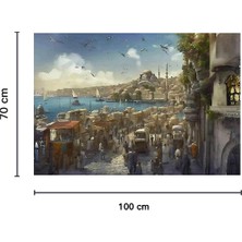 Vision Novas Nostaljik Istanbul Özel Kadife Duvar Örtüsü Duvar Halısı Tapestry
