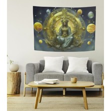 Vision Novas Astroloji Kova Burcu Özel Kadife Duvar Örtüsü Duvar Halısı Tapestry