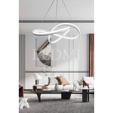 Ledmi Lighting Yüksek Aydınlatmalı Kalın Kasa Gezegen Model Beyaz LED Avize, 3 Renk Aydınlatma, Salon Avizesi