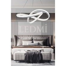 Ledmi Lighting Yüksek Aydınlatmalı Kalın Kasa Gezegen Model Beyaz LED Avize, 3 Renk Aydınlatma, Salon Avizesi