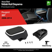 S-Dizayn Peugeot 207 Abs Vidalı Kol Dayama Kolçak Gri 2006-2014 A+Kalite