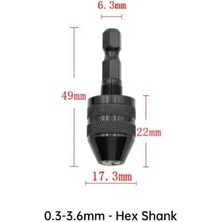 Liyao 0.3-3.6mm Siyah Mini Mini Chuck Fikstürü Yüksek Kaliteli Matkap Chuck Adaptörü Kendiliğinden Sıkın Anahtarsız Tornavida Darbeli Sürücü Adaptörü Fikstürü Araçları (Yurt Dışından)