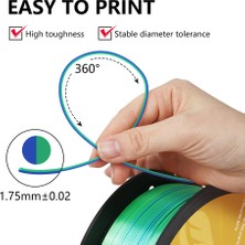 Kingroon Dual Color PLA Silk Filament - Çift Renk Mavi Yeşil - 1.75 - 1kg
