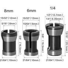 Liyao 1 Adet 8mm 3 Adet Yüksek Hassasiyetli Adaptör Pens 8mm 6.35MM 6mm Pensler Chuck Gravür Kırpma Makinesi Yönlendirici Freze Kesicisi Aksesuarları (Yurt Dışından)