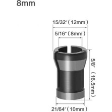 Liyao 1 Adet 8mm 1 Adet 3 Adet Set Pensler 6.35MM 8mm 6mm Collet Chuck Gravür Kırpma Makinesi Elektrikli Freze Makinesi Freze Kesicisi Aksesuarları (Yurt Dışından)