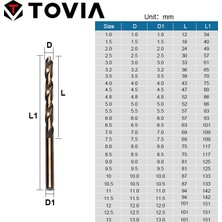 Liyao 6.0mm 10 Adet T Tovıa 1.0-13MM Kobalt Büküm Matkap Ucu Hss M35 Metal Matkap Ucu Paslanmaz Çelik Ahşap Metal Delme Delik Kesici (Yurt Dışından)