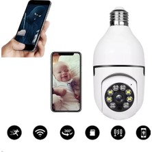 Tekno Mağazam Kablosuz Kamera Gece Görüş Bebek Güvenlik Akıllı Ampul Wifi Kamera