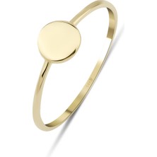 Kairos Jewelry 14 Ayar Altın Minimal Disk Yüzük KRS129-14GR