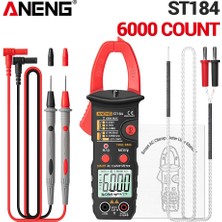 ANENG Kırmızı ST181 Aneng ST184 180 Dijital Kelepçe Multimetre Metre 6000 Sayım Profesyonel True Rms Ac/dc Gerilim Akım Test Cihazı Hz Kapasite Ohm (Yurt Dışından)