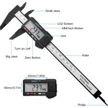 Liyao 100MM Siyah 0-150MM Sürmeli Dijital Kumpas Ölçme Aracı Kumpaslar Elektronik Mikrometre Ölçme Aracı Derinlik Ölçer Enstrüman Pakometre (Yurt Dışından)