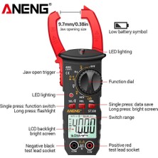 Liyao ST180 Kırmızı ST180 4000 Sayım Dijital Pens Metre Ac Akım Multimetre Ampermetre Gerilim Test Cihazı Araba Amp Hz Kapasite Ncv Ohm Aracı (Yurt Dışından)