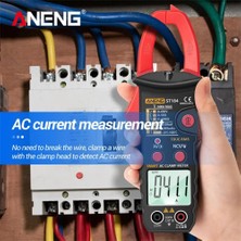 ANENG Sıyah Aneng ST184 Dijital Kelepçe Multimetre Metre 6000 Sayım Profesyonel True Rms Ac/dc Gerilim Akım Test Cihazı Hz Kapasite Ohm (Yurt Dışından)