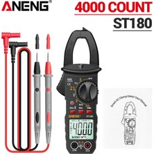 ANENG ST180 Siyah Aneng ST180 Profesyonel Dijital Ampermetre Pensesi 4000 Sayım Multimetre Ampermetre Gerilim Test Cihazı Araba Amp Hz Kapasite Ncv Ohm Testi (Yurt Dışından)