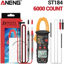 ANENG ST184 Sarı (Kutu) Aneng ST184 Dijital Kelepçe Multimetre Metre 6000 Sayım Profesyonel True Rms Ac/dc Gerilim Akım Test Cihazı Hz Kapasite Ohm (Yurt Dışından)