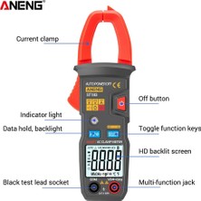 ANENG ST183 Aneng ST183 Dijital Kelepçe Ampermetre Pense Ac Akım 6000 Sayım True Rms Dc/ac Gerilim Test Cihazı Hz Kapasite Ncv Ohm Pens Metre (Yurt Dışından)