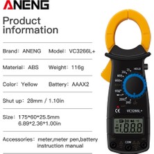 ANENG Sarı Aneng VC3266L+ Kelepçe Test Cihazı Profesyonel Dijital Ampermetre Pense Teste Multimetre Akıllı Metre Dijital Voltmetre Amperímetro Kelepçe (Yurt Dışından)