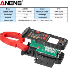 ANENG Kırmızı ST182 Aneng ST184 180 Dijital Kelepçe Multimetre Metre 6000 Sayım Profesyonel True Rms Ac/dc Gerilim Akım Test Cihazı Hz Kapasite Ohm (Yurt Dışından)