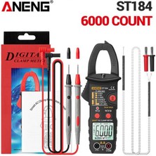 ANENG Siyah Aneng ST184 Dijital Kelepçe Multimetre Metre Profesyonel True Rms 6000 Ac/dc Gerilim Akım Test Cihazı Hz Ohm Kapasite Sayımları (Yurt Dışından)