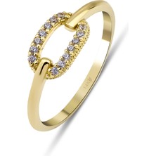 Kairos Jewelry 0.098 Karat Pırlanta Açık Dikdörtgen Yüzük KRS126-14GRZ