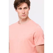 Edwards Erkek Pembe Organik Pamuklu Bisiklet Yaka T-Shirt