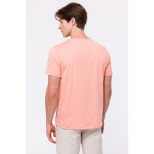 Edwards Erkek Pembe Organik Pamuklu Bisiklet Yaka T-Shirt