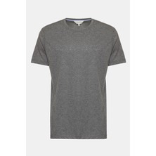 Edwards Erkek Gri Melanj Organik Pamuklu Bisiklet Yaka T-Shirt