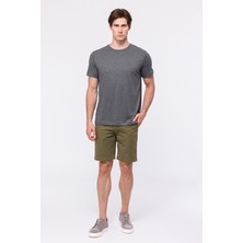 Edwards Erkek Gri Melanj Organik Pamuklu Bisiklet Yaka T-Shirt