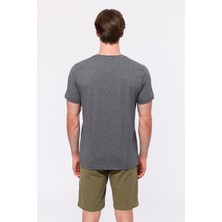 Edwards Erkek Gri Melanj Organik Pamuklu Bisiklet Yaka T-Shirt