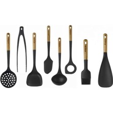 Staub Bkm Staub 8 Parça Silikon Spatula Kepçe Spatula Maşa Kevgir Pişirme Kaşığı