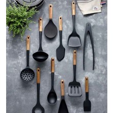 Staub Bkm Staub 8 Parça Silikon Spatula Kepçe Spatula Maşa Kevgir Pişirme Kaşığı