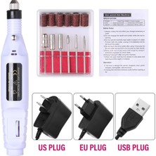 3Danlu Beyaz Set A USB Fişi Cnhıds Elektrikli Tırnak Matkap Makinesi Setleri Pedikür Manikür Matkap Freze Kesiciler Tırnak Törpüsü Profesyonel 20000RPM Parlatma Araçları (Yurt Dışından)