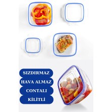 Flosoft 275 ml Contalı Kilitli Sızdırmaz Hava Almaz Saklama Kabı Kahvaltılık 3’lü Set (275MLX3 Adet)