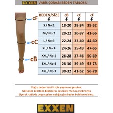 Exxen Diz Üstü Burnu Açık Ccl2 Orta Basınçlı Siyah Renk Varıs Çorabı (Çift Bacak) Elit Seri