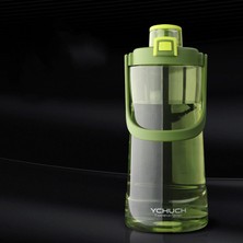 Jingyikeji Büyük Kapasiteli Uzay Fincanı Spor Su Şişesi Açık Su Bardağı Erkekler ve Kadınlar Taşınabilir Bardak Filtre Su Şişesi Yeşil 2100 ml (Yurt Dışından)