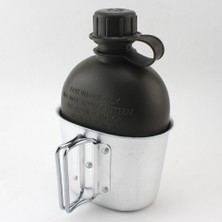 Jingyikeji 1000 ml Büyük Kapasiteli Spor Açık Hdpe Su Isıtıcısı Taşınabilir Su Şişesi Katlanır 700 ml Kupa Askeri Kamuflaj Çanta (Yurt Dışından)