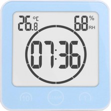 Jingyikeji Su Geçirmez Dijital Saat, Büyük LCD Ekranlı Banyo Duş Saati Zamanlayıcısı, Nem Sıcaklık Göstergesi, Banyo Duşu Makyaj Pişirme Için Duvar Saati Zamanlayıcısı (Mavi) (Yurt Dışından)