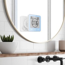 Jingyikeji Su Geçirmez Dijital Saat, Büyük LCD Ekranlı Banyo Duş Saati Zamanlayıcısı, Nem Sıcaklık Göstergesi, Banyo Duşu Makyaj Pişirme Için Duvar Saati Zamanlayıcısı (Mavi) (Yurt Dışından)