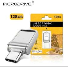 Microdrive 128GB.Type-C ve USB Flash Bellek Çift Girişli Metal Sağlam Orjinal