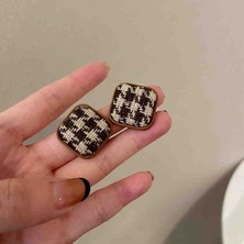 Noshnosh Ekoseli Zigzag Geometrik Bijuteri Küpe