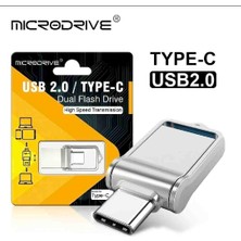 Microdrive 256GB. Type-C ve USB Flash Bellek Çift Girişli Metal Sağlam Orjinal