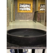 Beta Geniş Siyah Traverten Lavabo