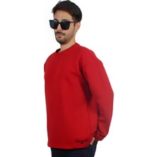 Ps Moda Yumuşak Pamuklu Kumaş Oversize Yuvarlak Yakalı Salaş Sweatshirt Erkek