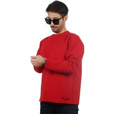 Ps Moda Yumuşak Pamuklu Kumaş Oversize Yuvarlak Yakalı Salaş Sweatshirt Erkek