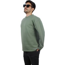 Ps Moda Yumuşak Pamuklu Kumaş Oversize Yuvarlak Yakalı Salaş Sweatshirt Erkek