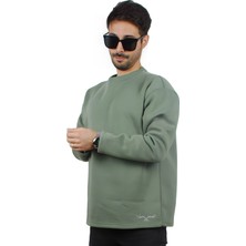 Ps Moda Yumuşak Pamuklu Kumaş Oversize Yuvarlak Yakalı Salaş Sweatshirt Erkek