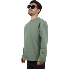 Ps Moda Yumuşak Pamuklu Kumaş Oversize Yuvarlak Yakalı Salaş Sweatshirt Erkek