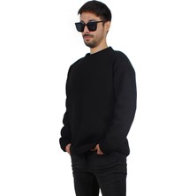 Ps Moda Yumuşak Pamuklu Kumaş Oversize Yuvarlak Yakalı Salaş Sweatshirt Erkek