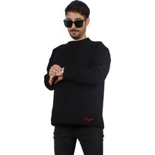 Ps Moda Yumuşak Pamuklu Kumaş Oversize Yuvarlak Yakalı Salaş Sweatshirt Erkek