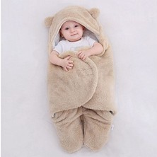İlin Baby Bebek Dış Kundak, Bebek Battaniyesi, Bebek Uyku Tulumu 75 X80 Açık Krem Renk